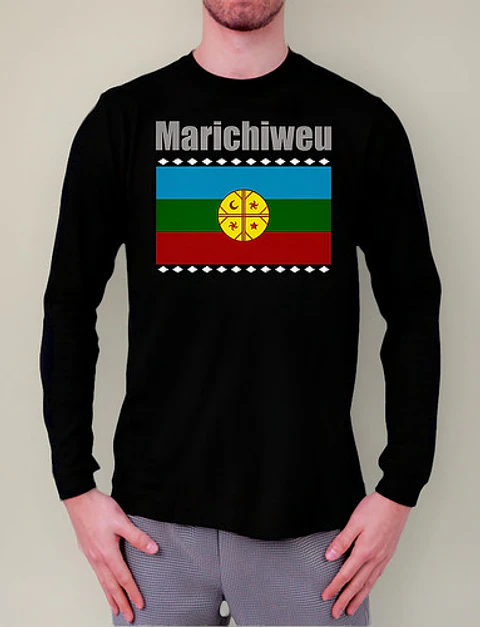 Polera Manga Larga Bandera Mapuche - Ver 02 - Vale Gamess