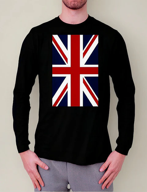 Polera Manga Larga Bandera Reino Unido - Ver 02 - Vale Games