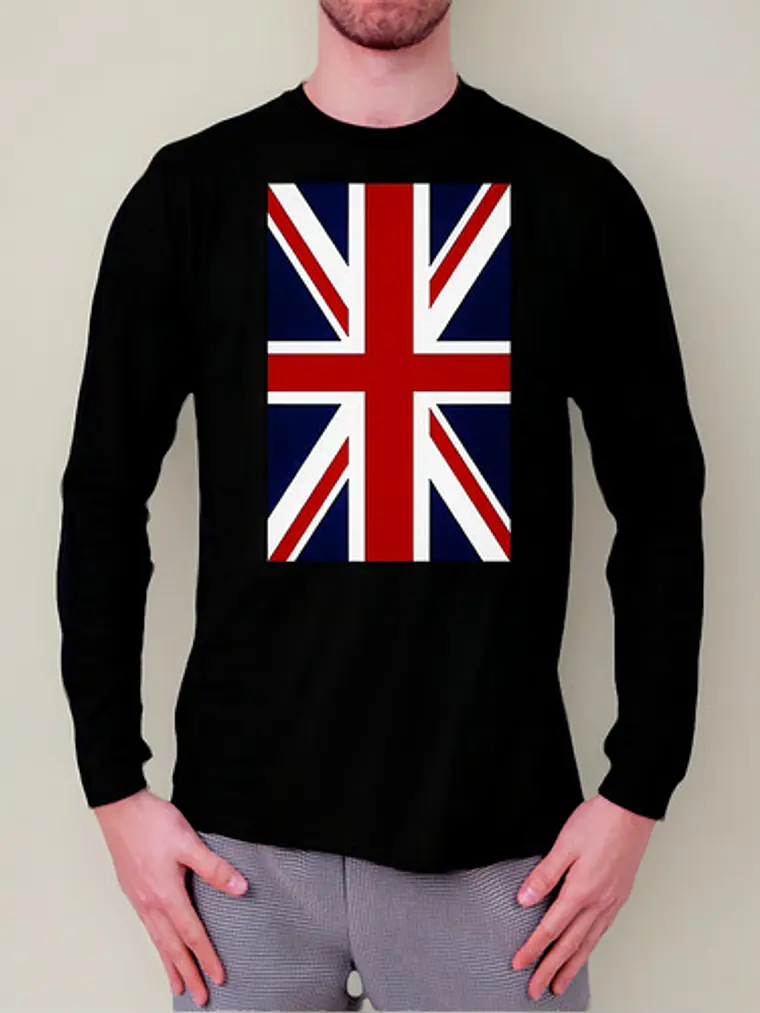 Polera Manga Larga Bandera Reino Unido - Ver 02 - Vale Games 1
