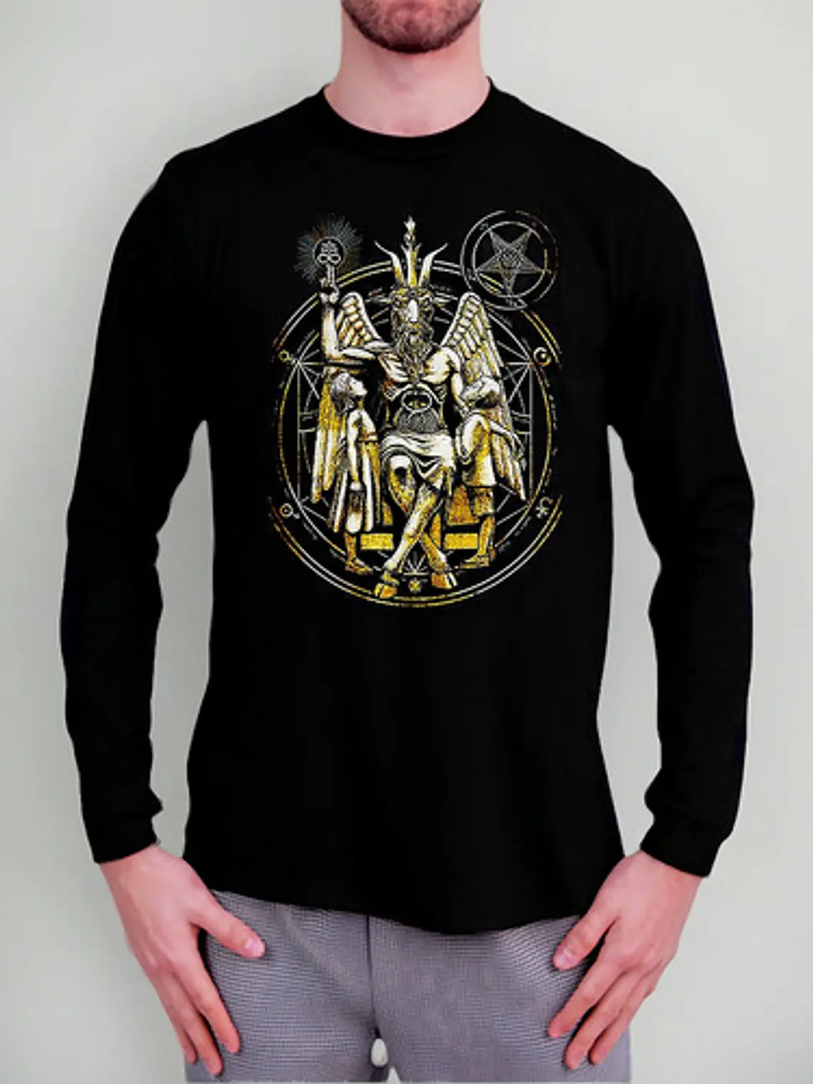 Polera Manga Larga Baphomet - Ver 02 - Vale Gamess 1