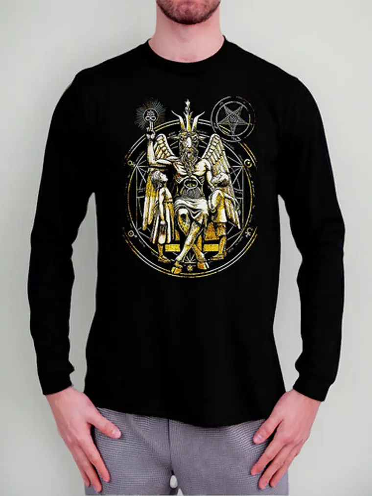 Polera Manga Larga Baphomet - Ver 02 - Vale Gamess 1