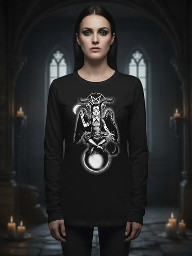 Polera Manga Larga Baphomet - Ver 10 - Vale Gamess 1