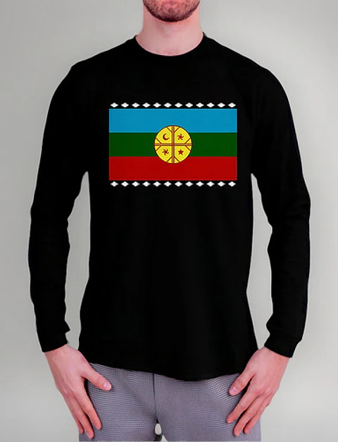 Polera Manga Larga Bandera Mapuche - Ver 01 - Vale Gamess