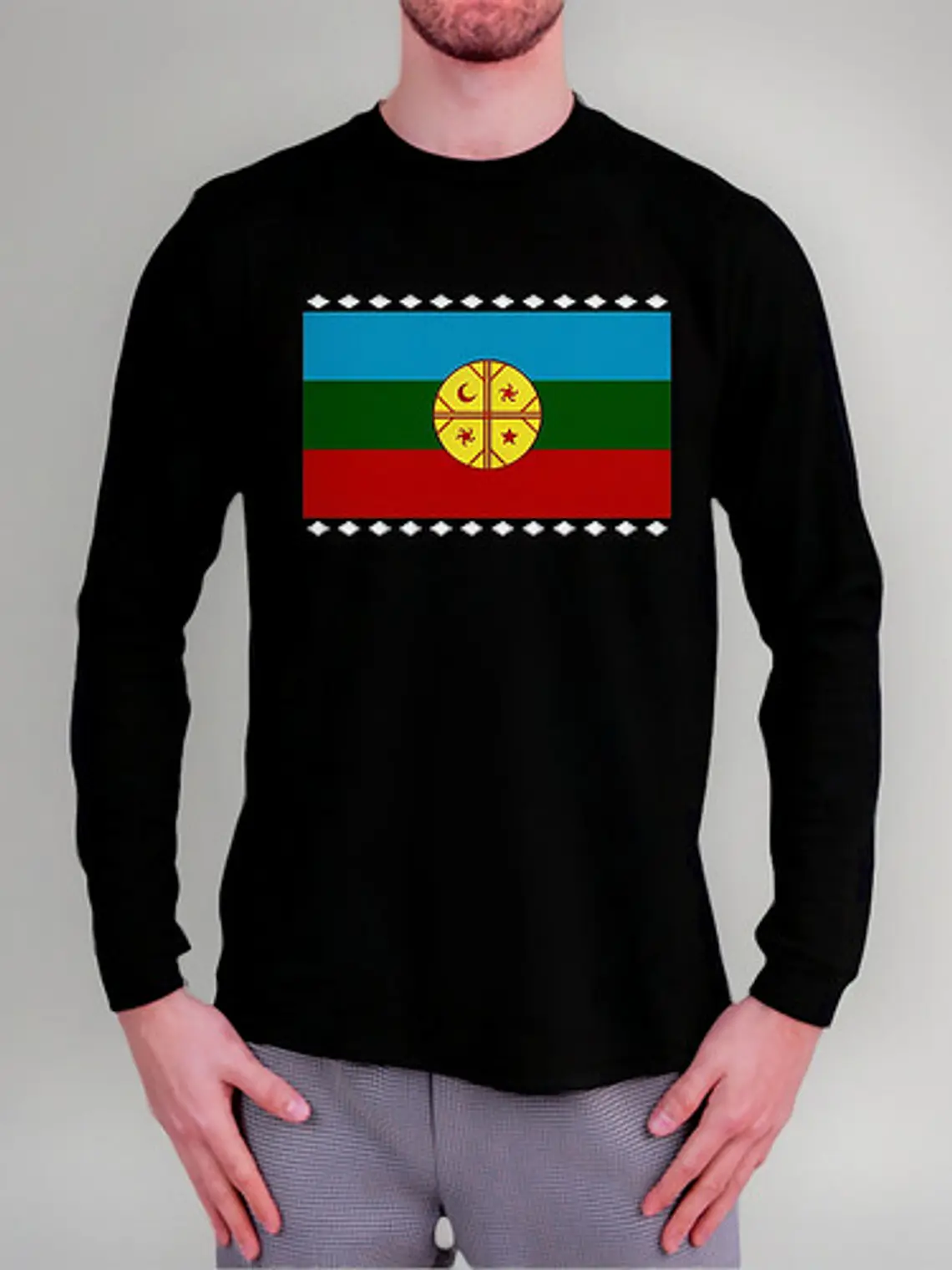 Polera Manga Larga Bandera Mapuche - Ver 01 - Vale Gamess 1