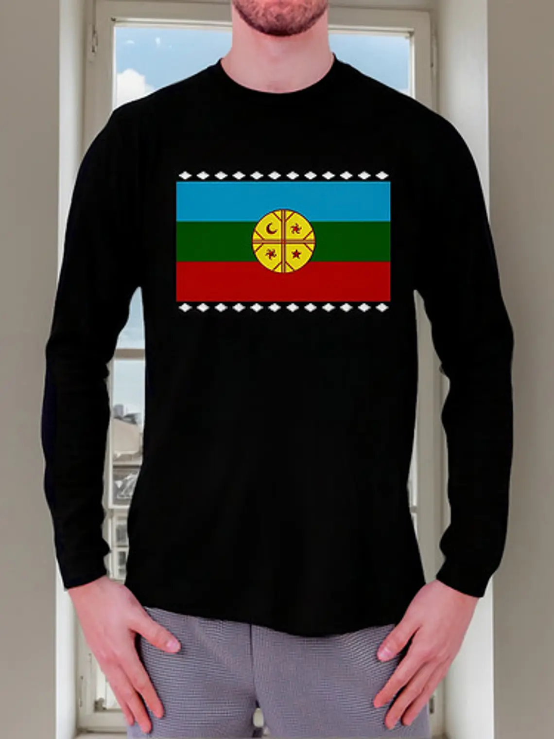 Polera Manga Larga Bandera Mapuche - Ver 01 - Vale Gamess 3