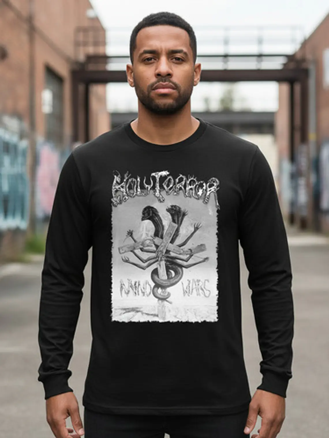 Polera Manga Larga Holy Terror - Ver 01 - Mind Wars 1