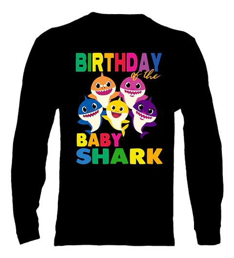 Polera Manga Larga Baby Shark - Ver 01 - Vale Gamess
