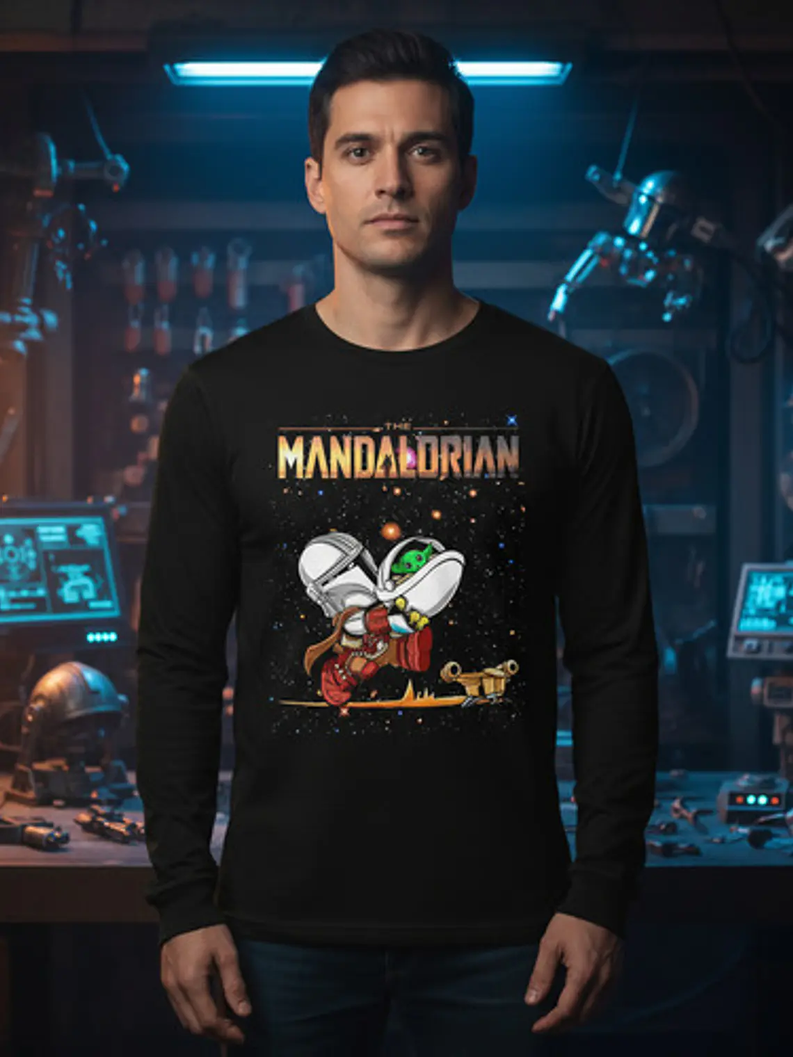 Polera Manga Larga The Mandalorian - Ver 01 - Vale Gamess 1