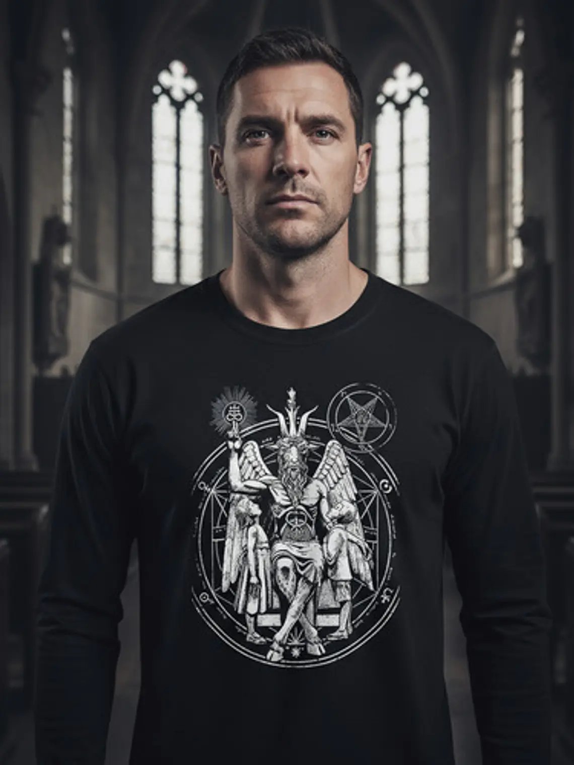 Polera Manga Larga Baphomet - Ver 11 - Vale Gamess 2