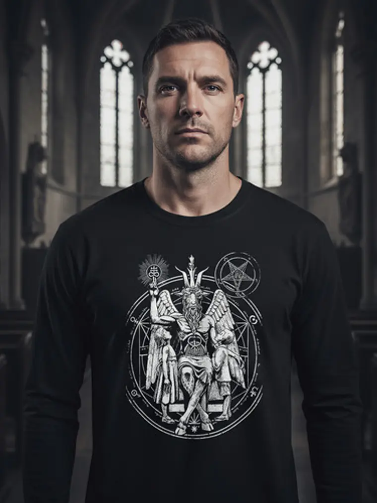 Polera Manga Larga Baphomet - Ver 11 - Vale Gamess 2