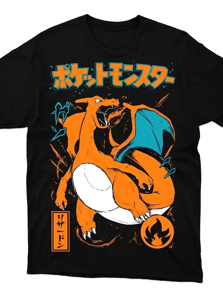 Polera Pokemon Charizard Todas Las Tallas 2