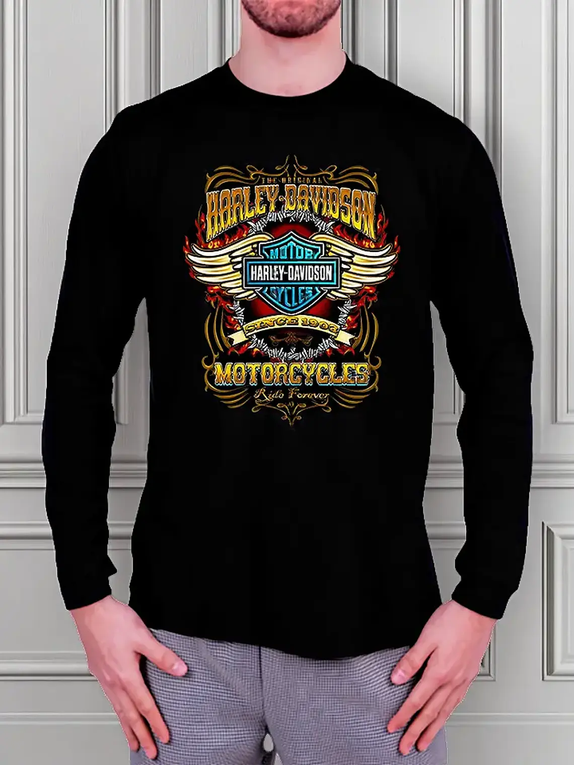Polera Manga Larga Harley Davidson - Ver 06 - Vale Gamess 1