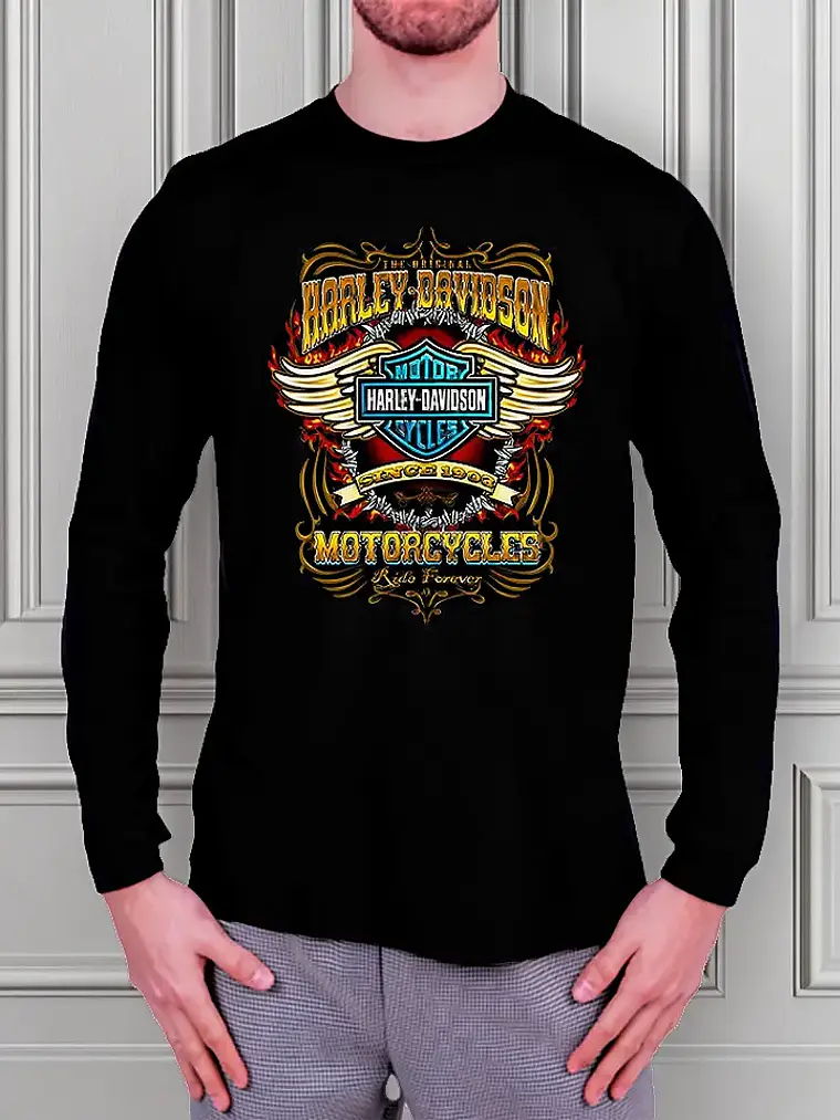 Polera Manga Larga Harley Davidson - Ver 06 - Vale Gamess 1