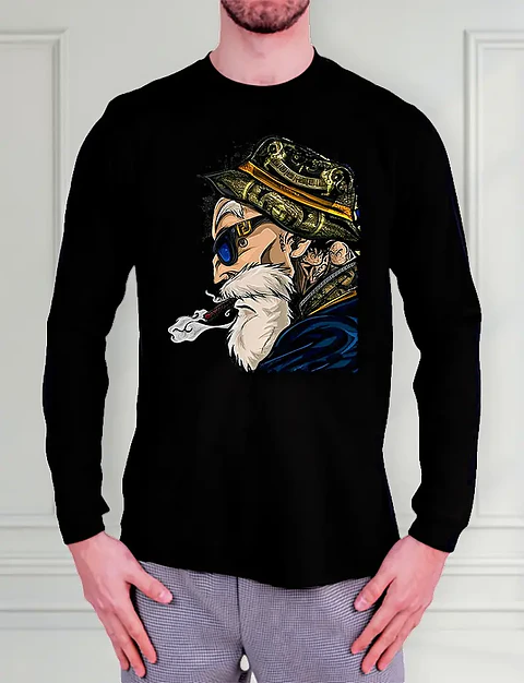 Polera Manga Larga Dragon Ball - Ver 16 - Maestro Roshi