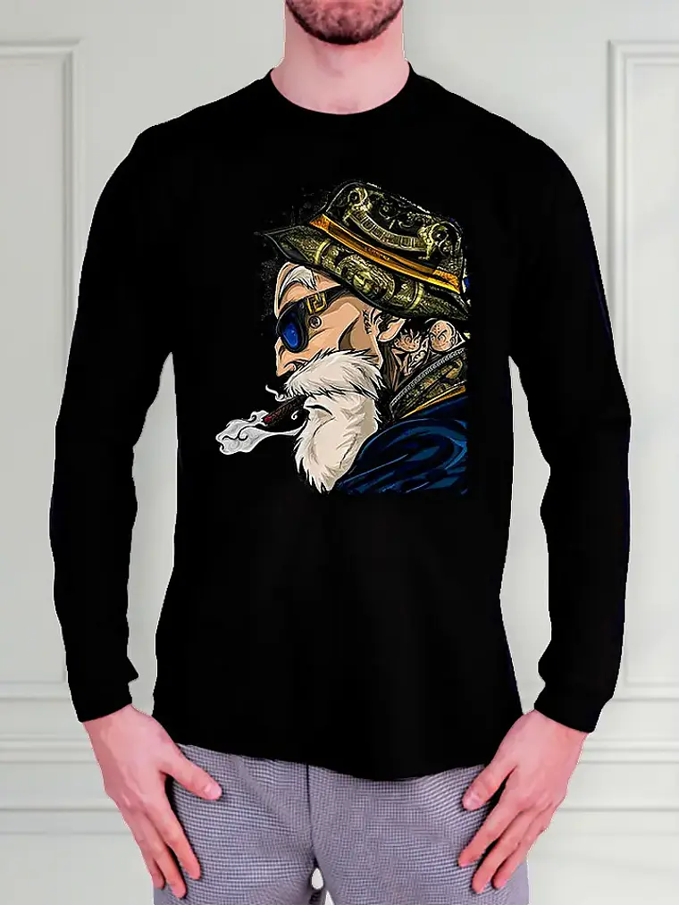 Polera Manga Larga Dragon Ball - Ver 16 - Maestro Roshi 1