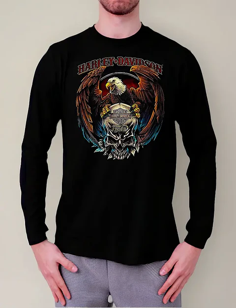Polera Manga Larga Harley Davidson - Ver 10 - Vale Gamess