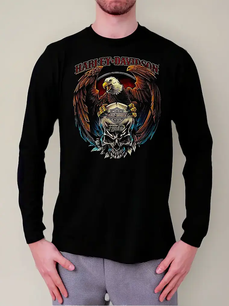 Polera Manga Larga Harley Davidson - Ver 10 - Vale Gamess 1