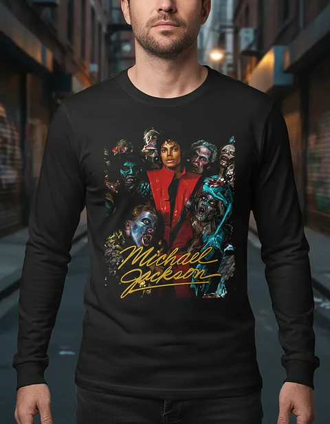 Polera Manga Larga Michael Jackson - Ver 08 - Thriller