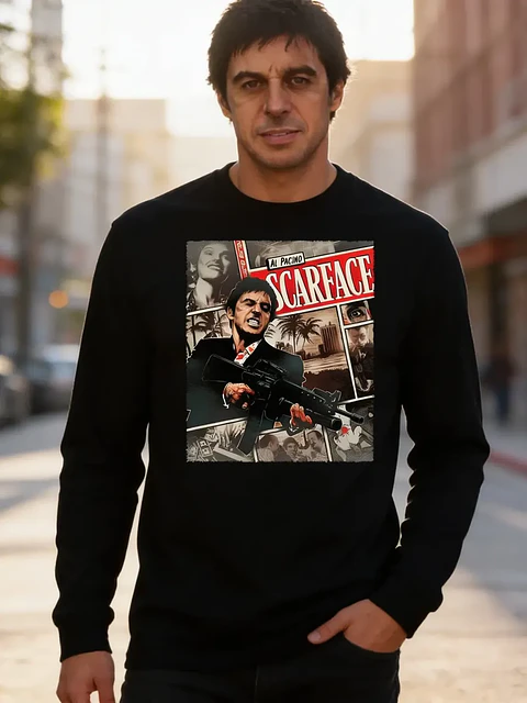 Polera Manga Larga Scarface - Ver 01 - Vale Gamess