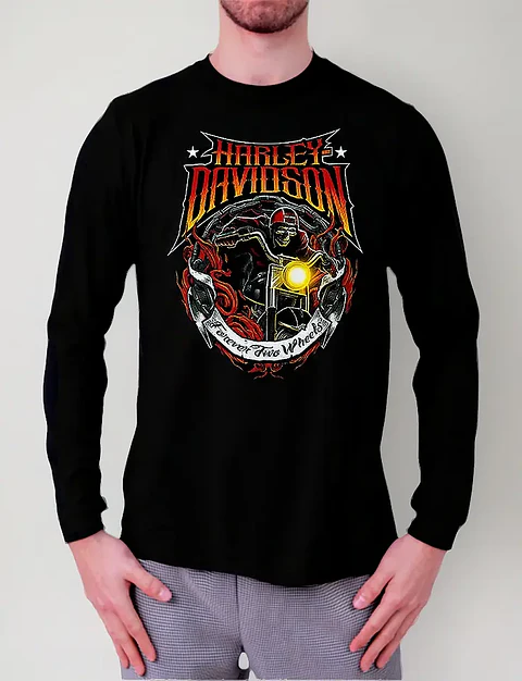 Polera Manga Larga Harley Davidson - Ver 04 - Vale Gamess