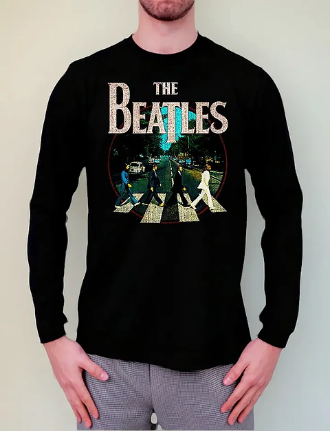 Polera Manga Larga The Beatles - Ver 08 - Abbey Road