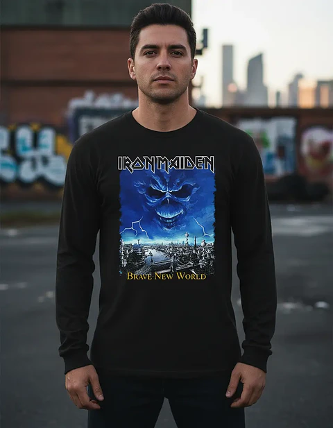 Polera Manga Larga Iron Maiden - Ver 32 - Brave New World