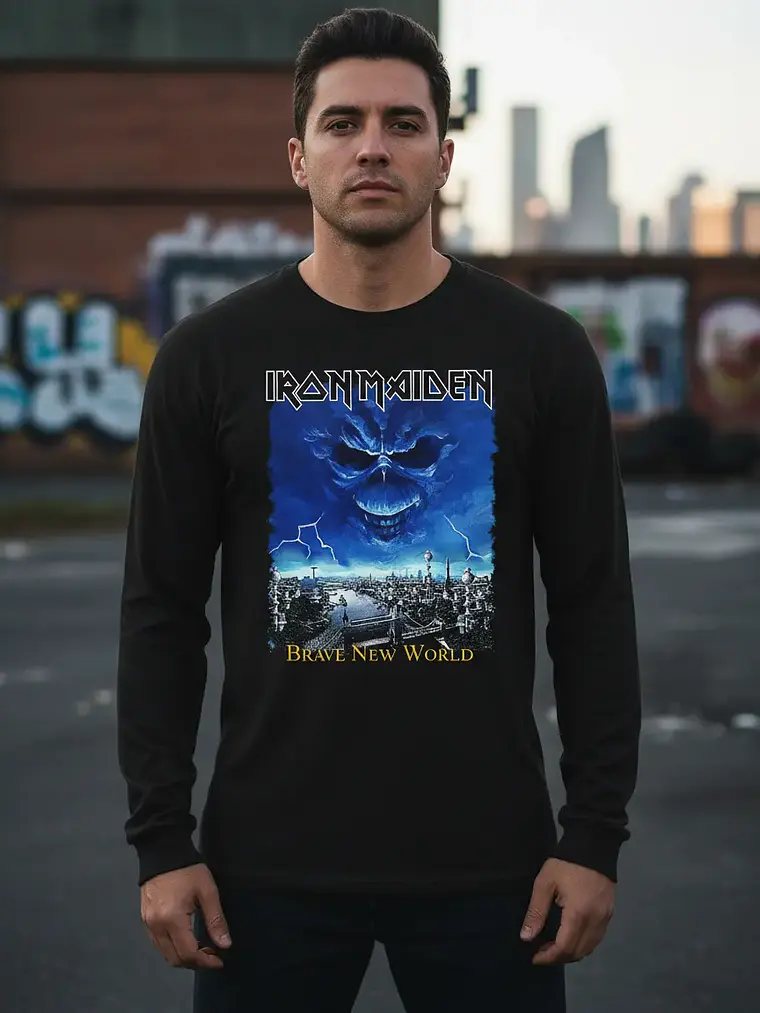 Polera Manga Larga Iron Maiden - Ver 32 - Brave New World 1