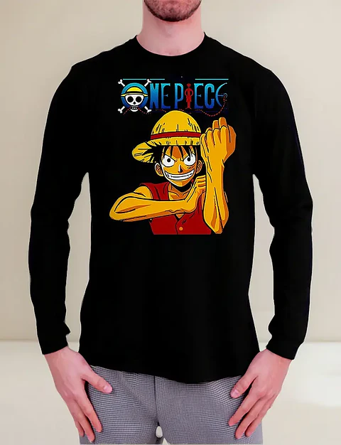 Polera Manga Larga One Piece - Ver 06 - Luffy