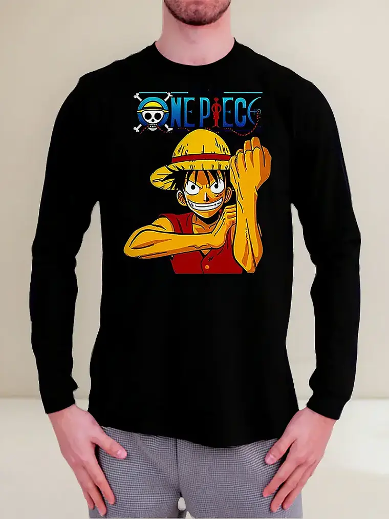 Polera Manga Larga One Piece - Ver 06 - Luffy 1