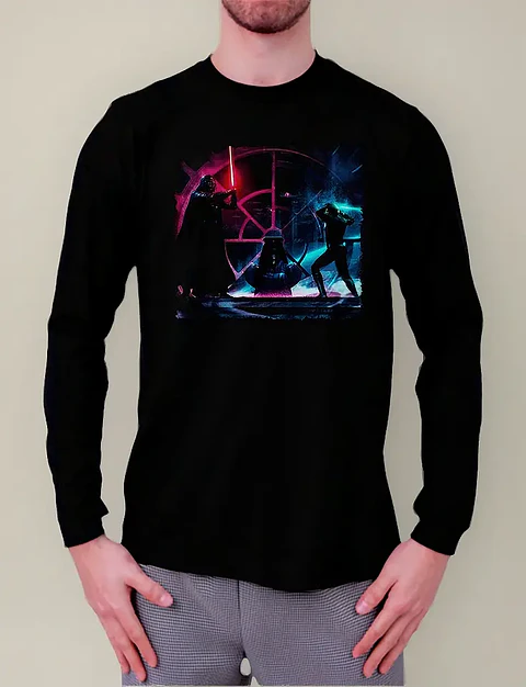 Polera Manga Larga Star Wars - Ver 21 - Luke Vs Darth Vader