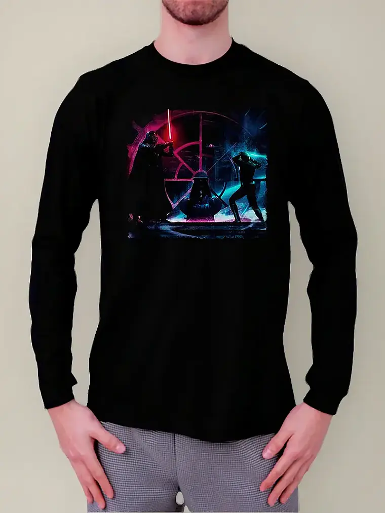 Polera Manga Larga Star Wars - Ver 21 - Luke Vs Darth Vader 1