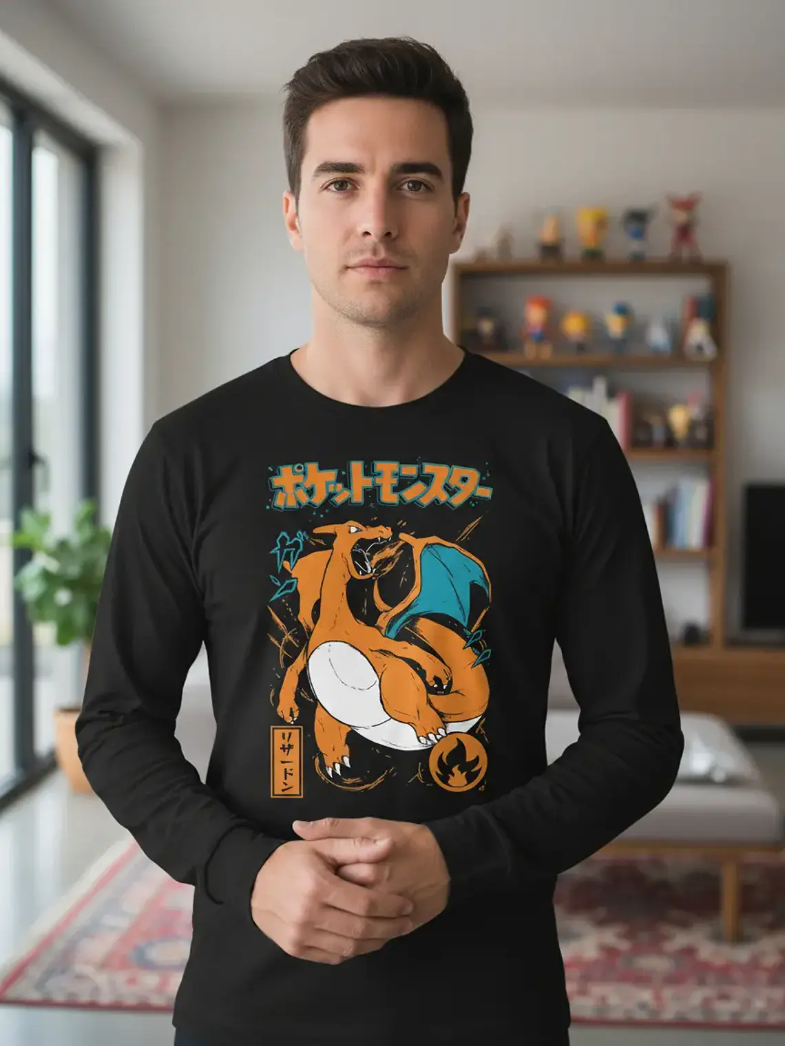 Polera Manga Larga Pokemon - Charizard - Vale Gamess 1