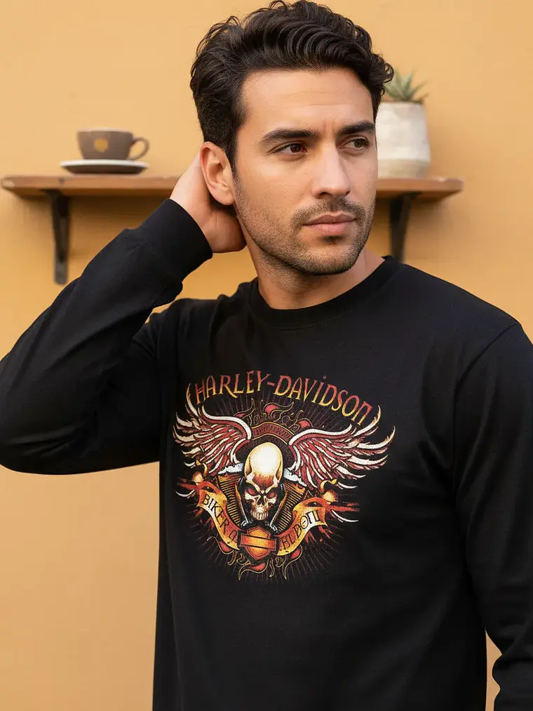 Polera Manga Larga Harley Davidson - Ver 02 - Vale Gamess 1