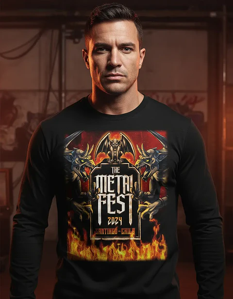 Polera Manga Larga Metal Fest 2024 - Estampa Doble - 20 Y 21