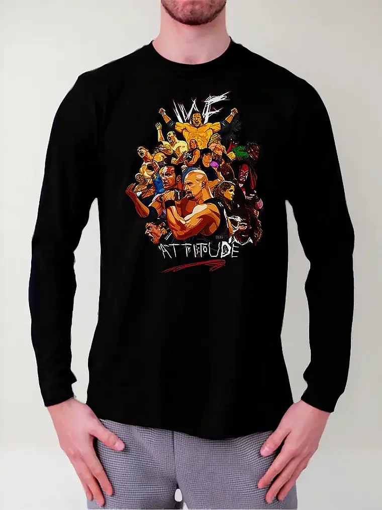 Polera Manga Larga Wwe - Ver 03 - Vale Gamess 1