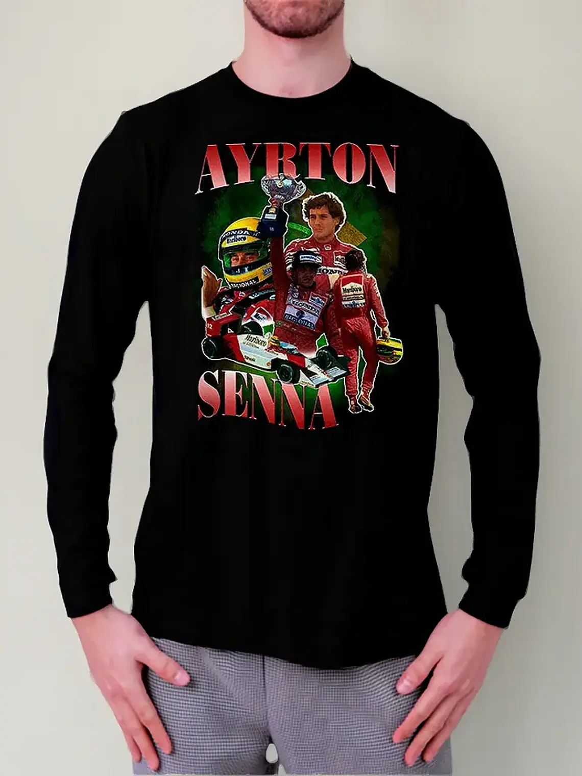 Polera Manga Larga Ayrton Senna - Ver 01 - Vale Gamess 1