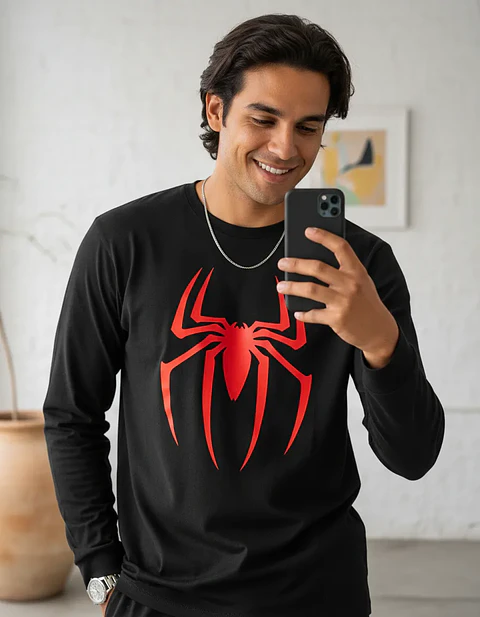 Polera Manga Larga Spiderman - Ver 07 - Logo