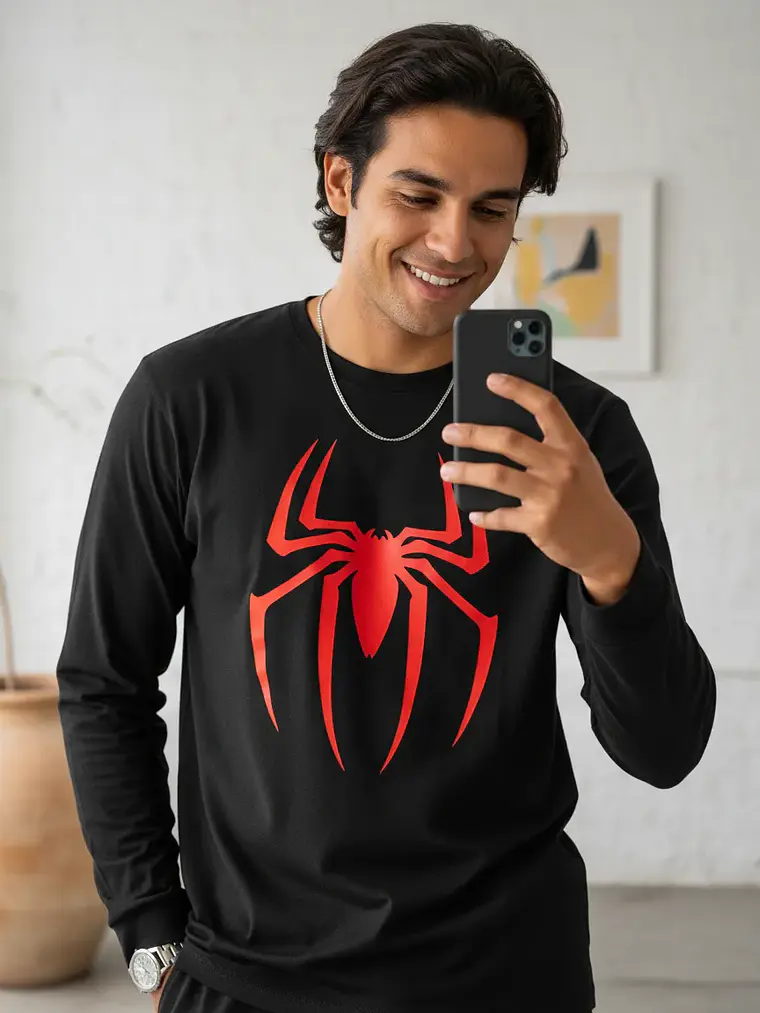 Polera Manga Larga Spiderman - Ver 07 - Logo 1