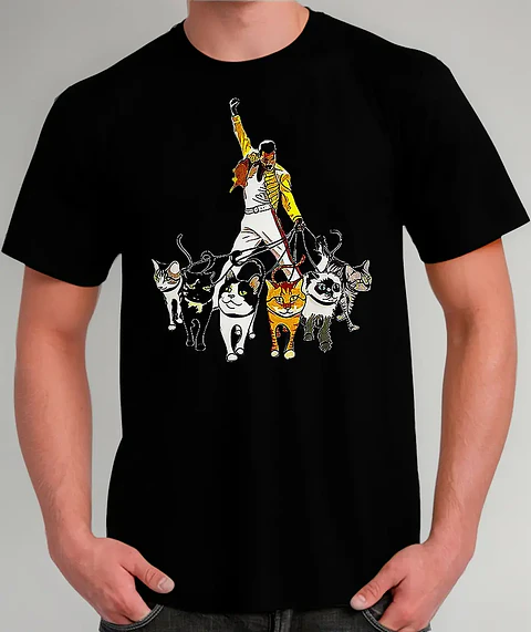 Polera Freddie Mercury - Ver 01 - Gatitos