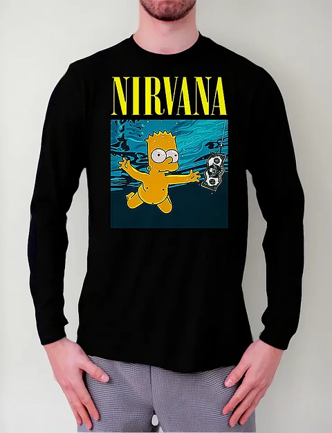 Polera Manga Larga Nirvana - Ver 02 - Nevermind Simpson