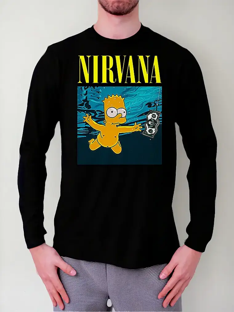 Polera Manga Larga Nirvana - Ver 02 - Nevermind Simpson 1