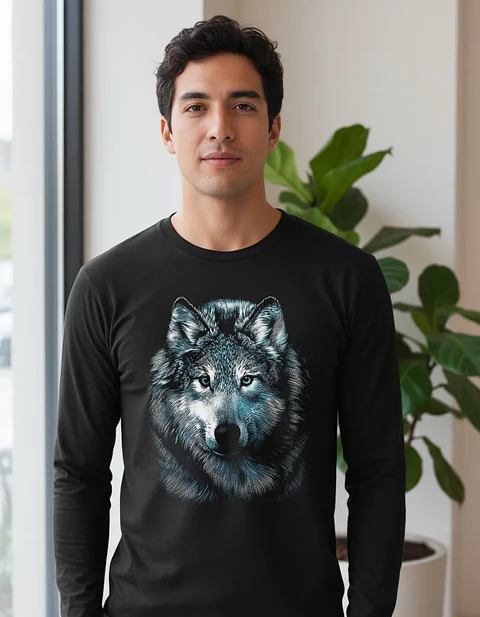 Polera Manga Larga Animales - Ver 17 - Lobo