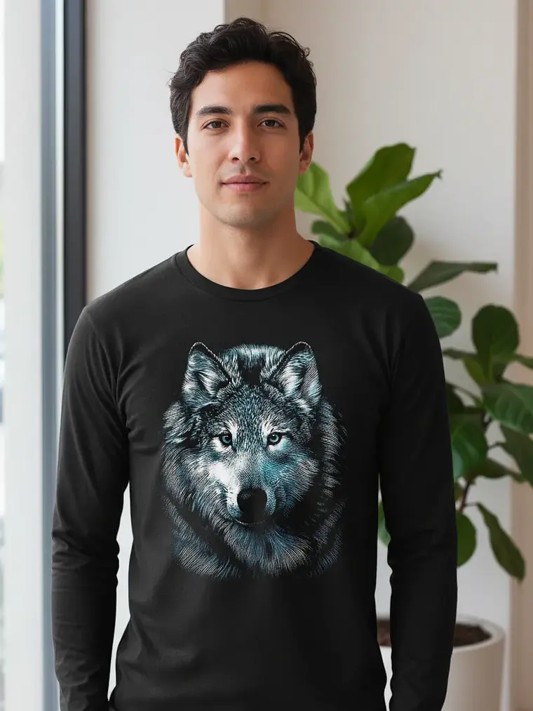 Polera Manga Larga Animales - Ver 17 - Lobo 1
