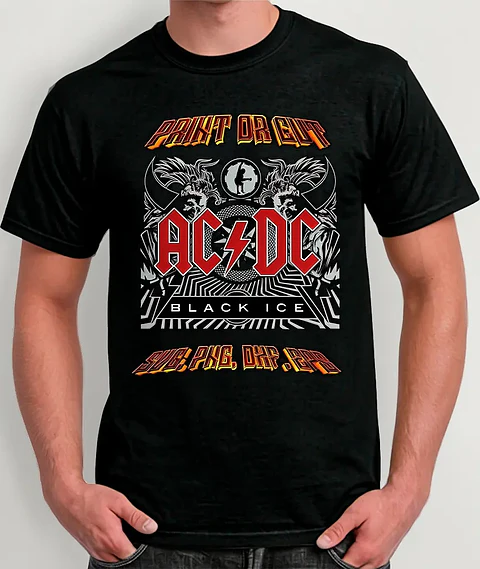 Polera Acdc - Ver 13 - Black Ice