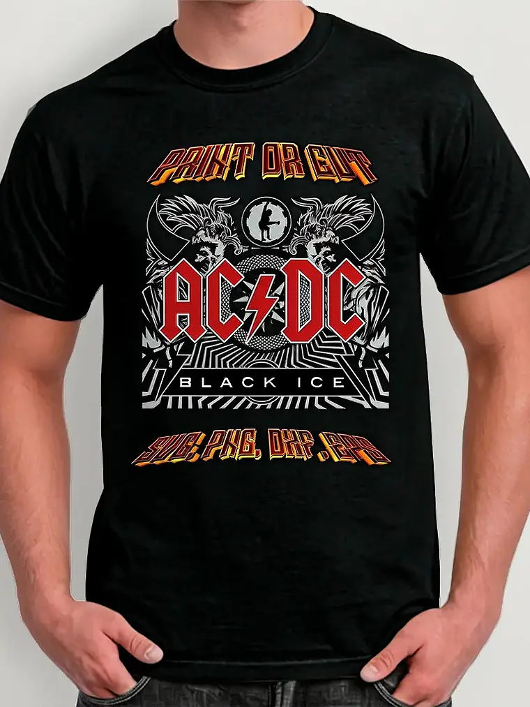 Polera Acdc - Ver 13 - Black Ice 1