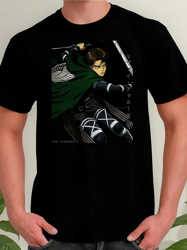 Polera Shingeki No Kyojin Levi Ackerman - Ataque De Titanes 1