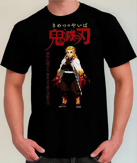 Polera Kimetsu No Yaiba: Demon Slayer - Pilares - Rengoku