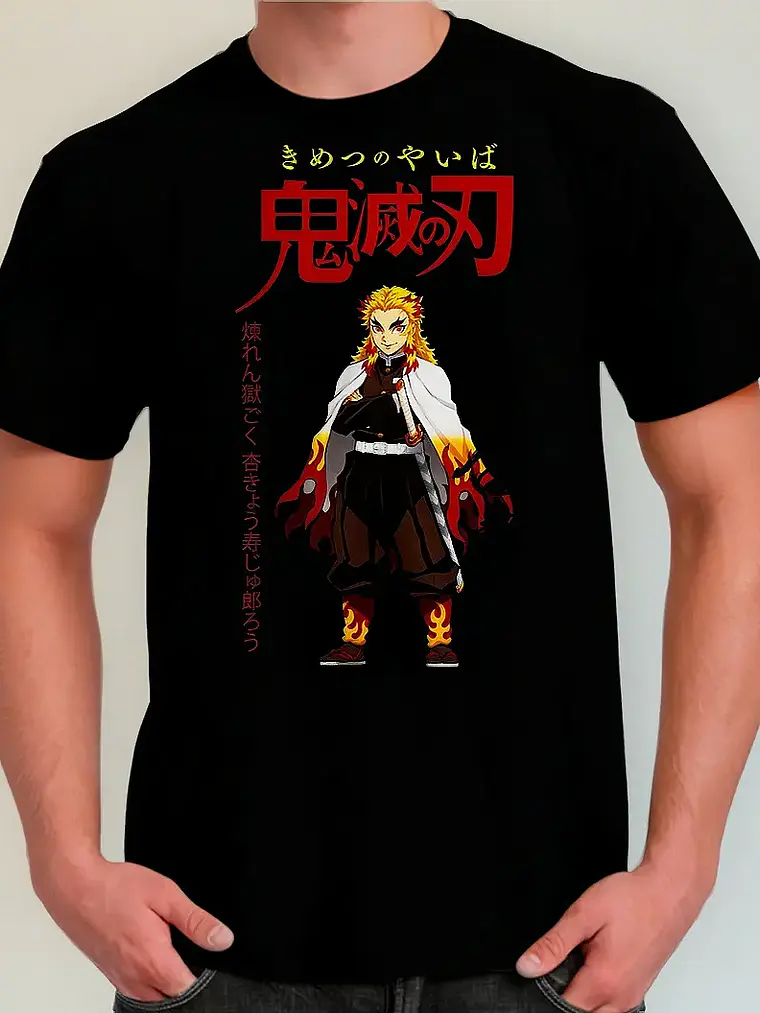 Polera Kimetsu No Yaiba: Demon Slayer - Pilares - Rengoku 1
