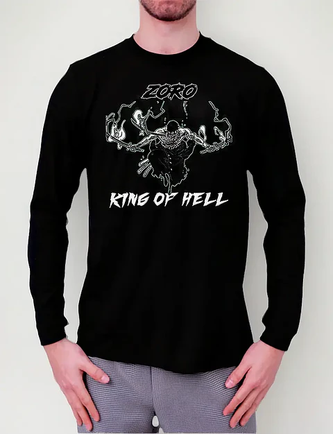 Polera Manga Larga One Piece - Zoro King Of Hell