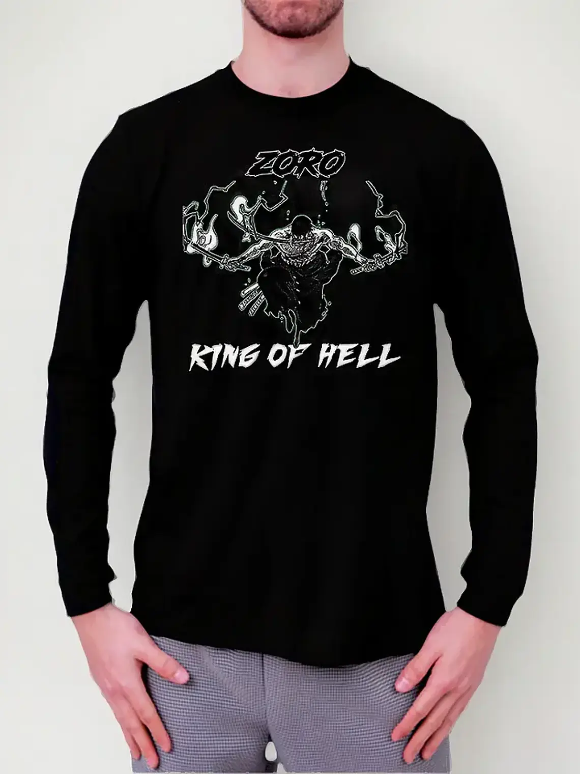 Polera Manga Larga One Piece - Zoro King Of Hell 1